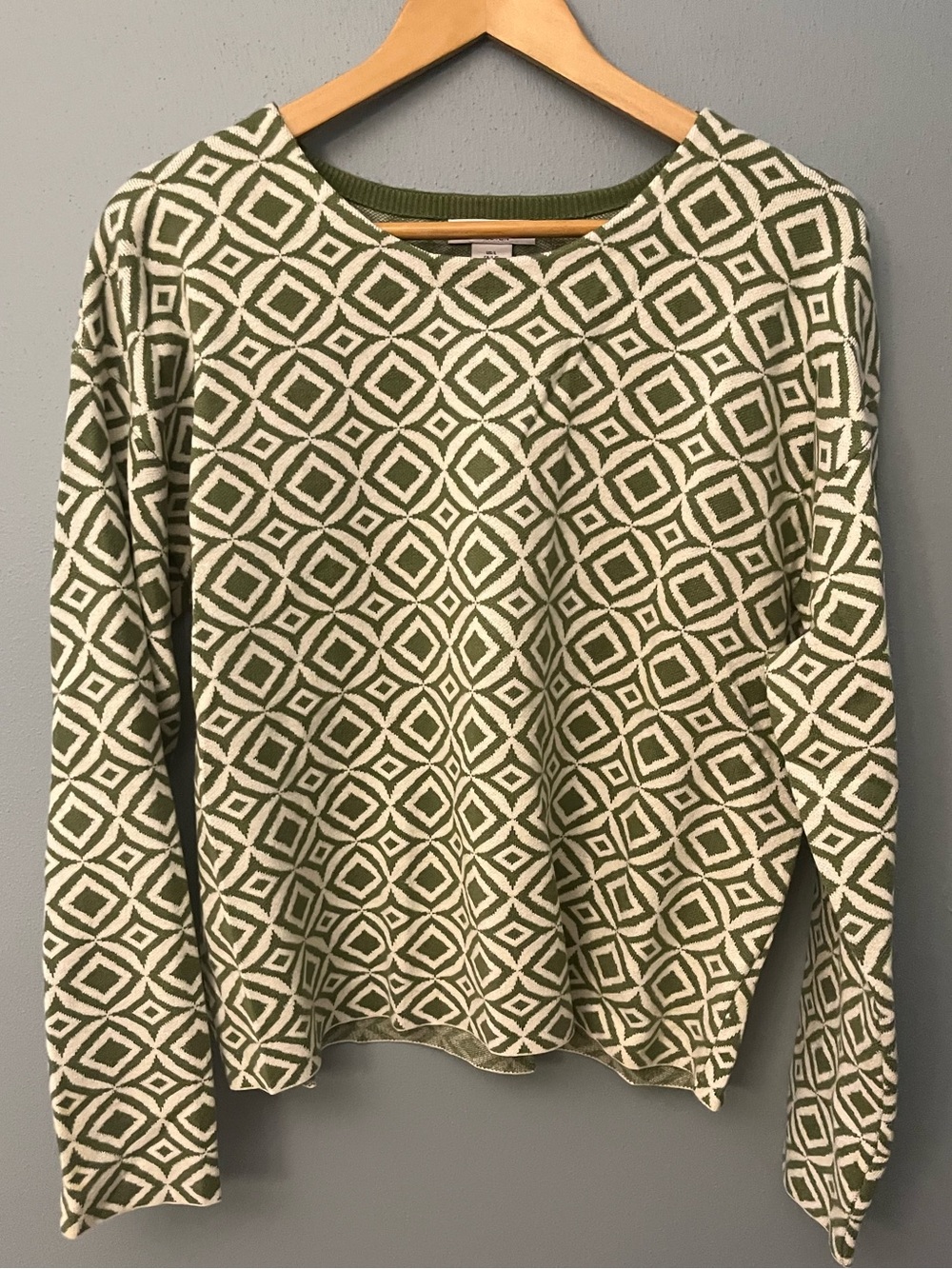H by Halston Geometric Crewneck Sweater